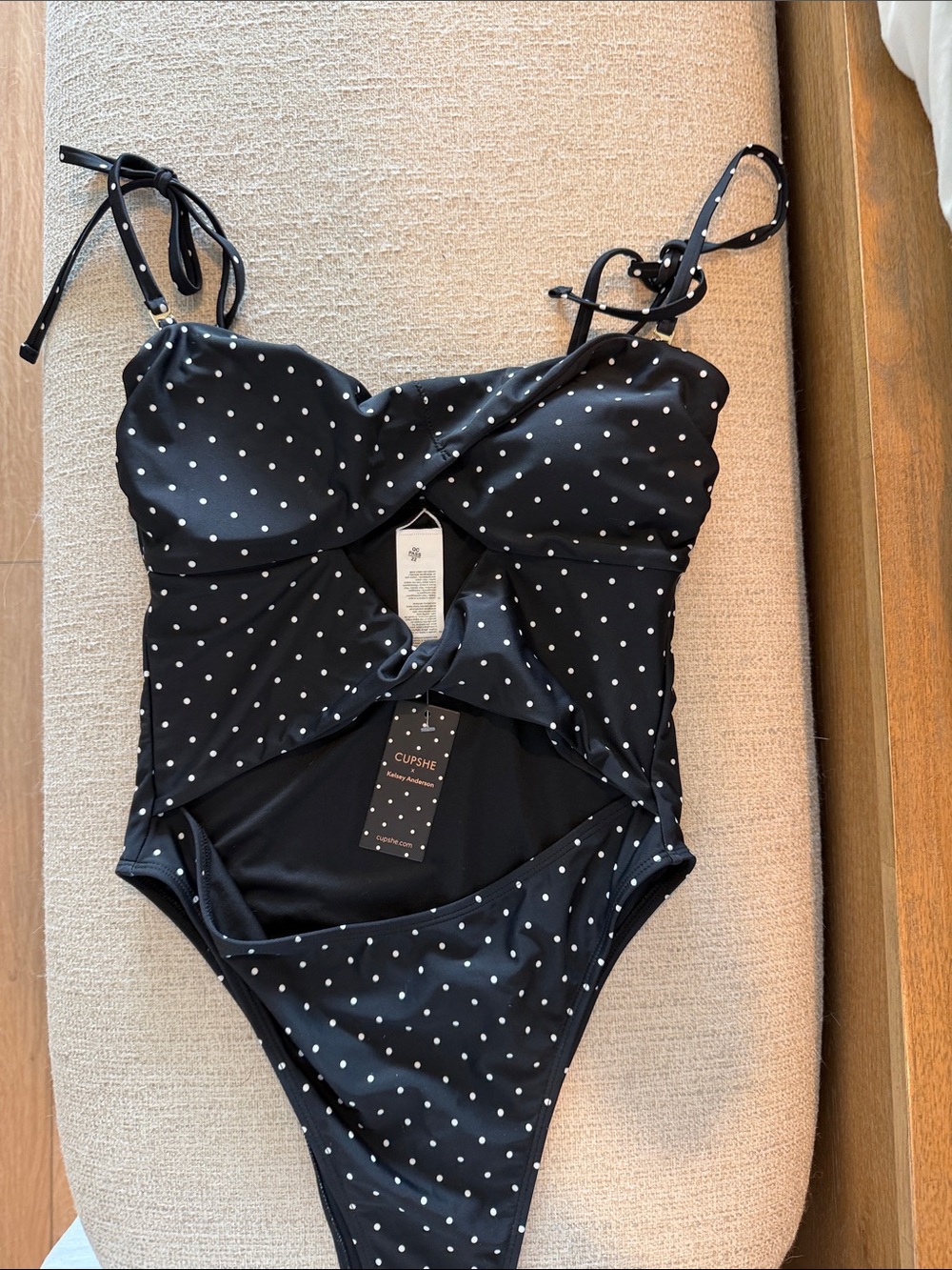 Cupshe Black and White Polka Dot Kids One-Piece Swimsuit
